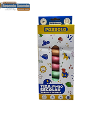 Tiza Escolar 10 Colores Jumbo Passola Ref:Tiz005