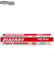 Papel Aluminio Diafano 200Sq Ancho 60Mt